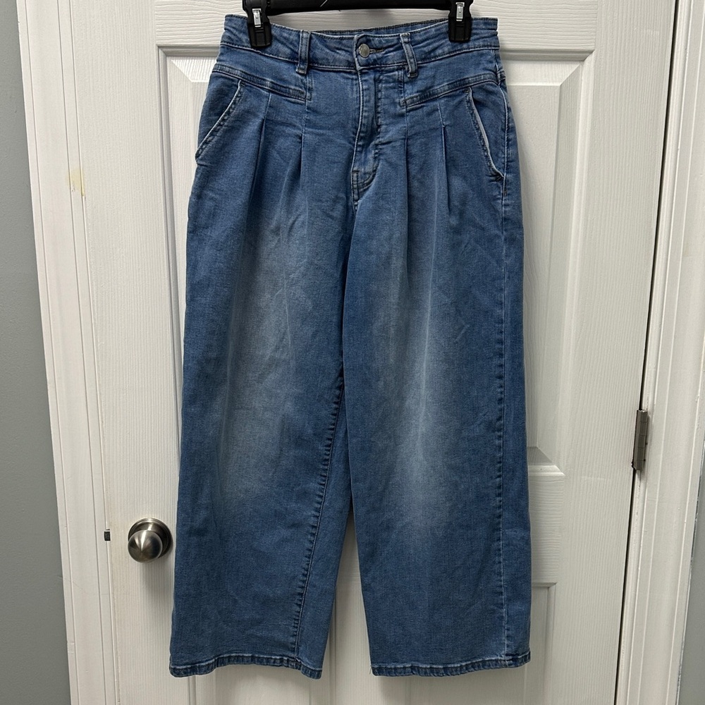 Habitual‎ Washed Blue High-Waist Wide Leg Jeans